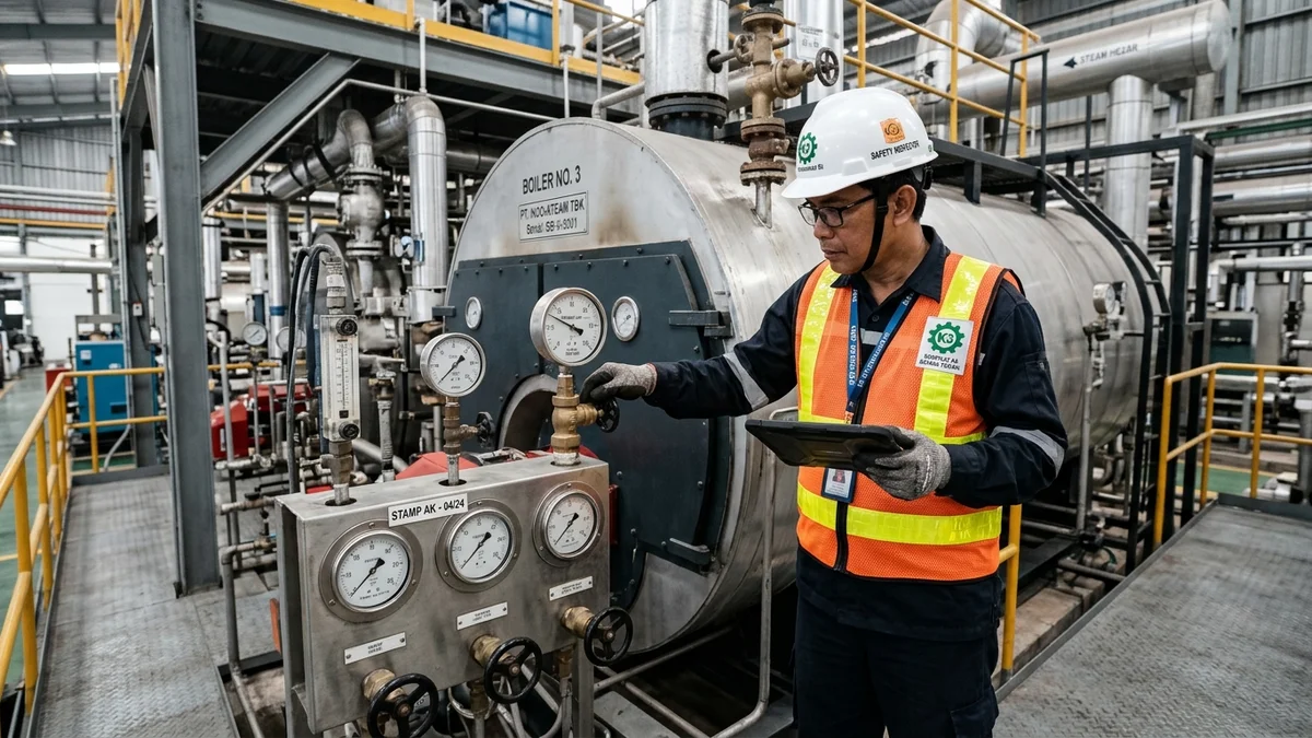 Inspeksi bejana tekan dan boiler industri di Langsa