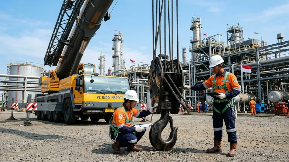 Inspeksi mobile crane dan alat angkat pelabuhan di Batubara (Kuala Tanjung)